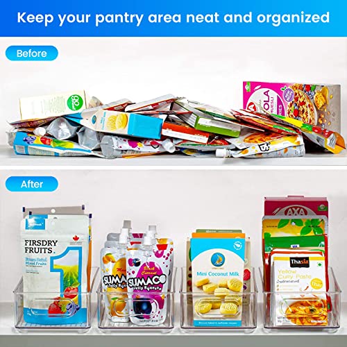 Bs One Refrigerator Organizer Bins, Set Of 6 Clear Pantry Organizer Bins Plastic Storage Bins Stackable Storage Bins Bpa Free, For Kitchen, Countertops, Cabinets, Freezer, Bedrooms, Bathrooms #TOP4