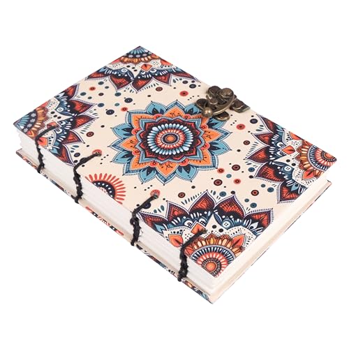 Image of CRAFT JUNKY Journal Diary with Handcrafted Box, 5 x 7 Inch Special Binding Unruled Lock Diary for Girls, Art Book with Aesthetic Print Sketch Book for Artists, 200 Acid-Free Pages A5 (MANDALA)