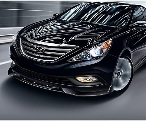 EPARTS 3 Pieces Style Front Bumper Lip Spoiler Splitter Chin Side Body Kit Trim Protection Compatible with 2011-2014 Hyundai Sonata (Painted Black)