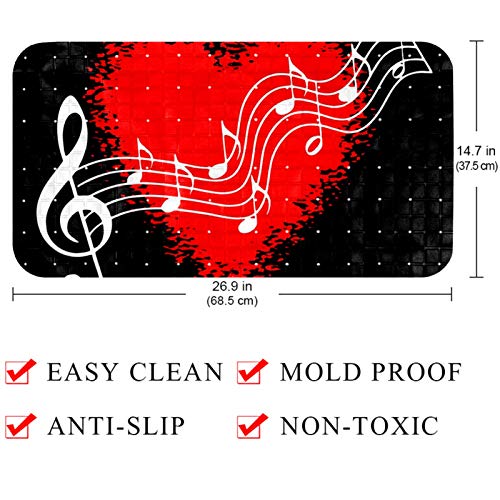 Alfombrilla de baño ovalada con notas musicales lavable 5