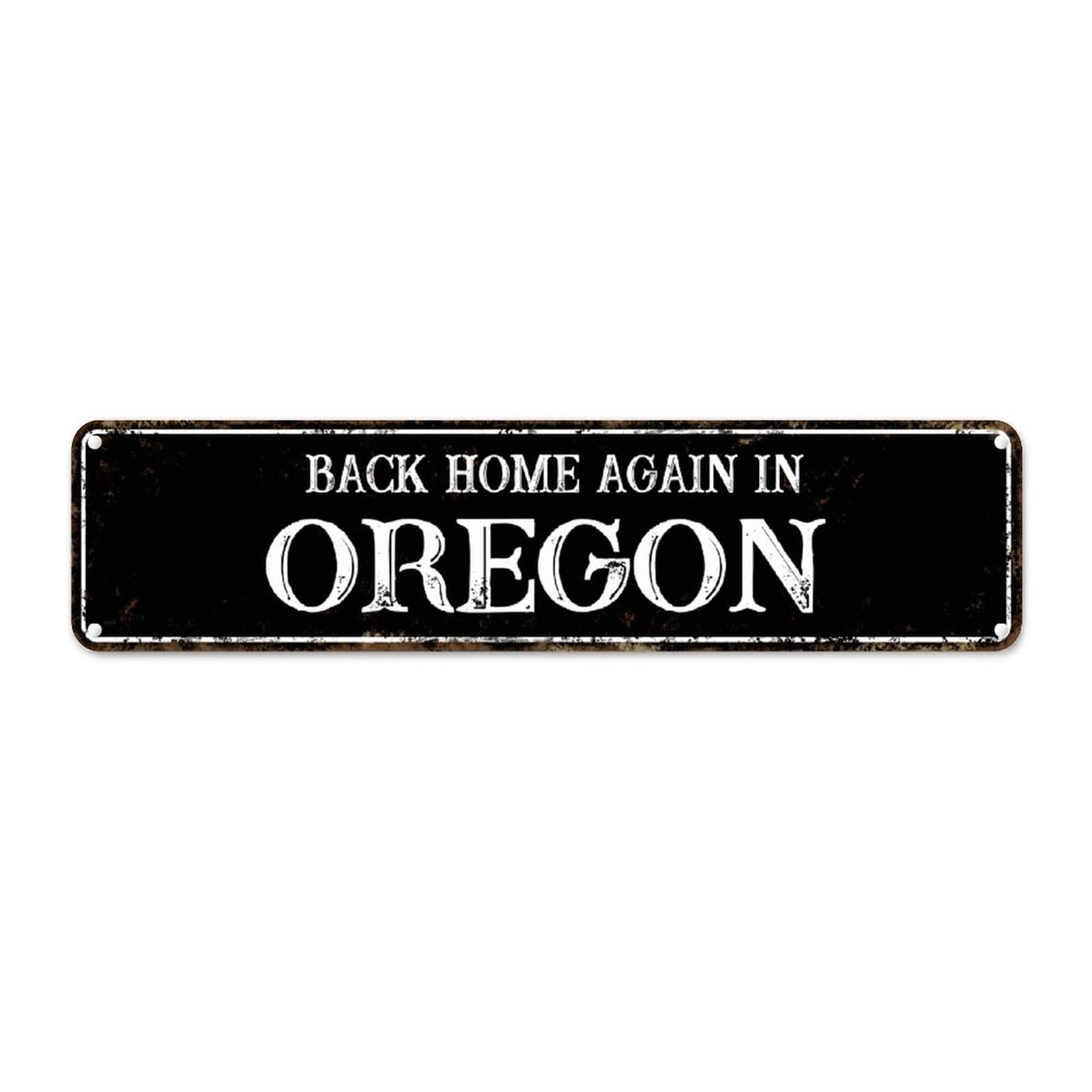 Plaque Métal Oregon Idée Cadeau Déco Vintage Carte USA 15x61cm