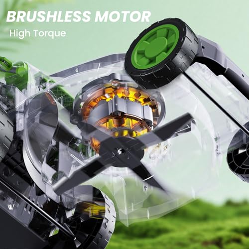 Image of 13 Inch Cordless Lawn Mower, 40V Electric Lawnmower for Garden /Patio /Yard | 2 x 20V 4.0Ah Battery, 13 inch Cutting Width, 5 Adjustable Height, 30L Grass Bag, Bagging Mode&Mulching Mode