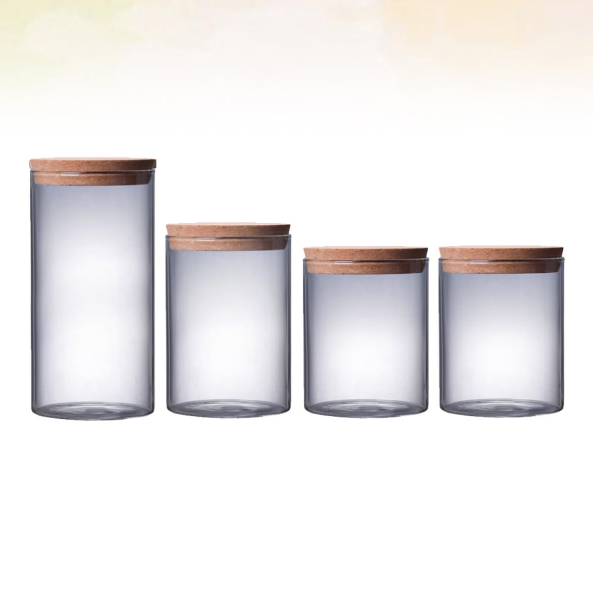 4 Stück Teedose aus Glas mit Korkverschluss 750ml für Küche