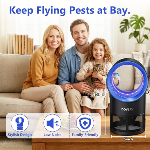 Image of Fruit Fly Trap for Indoors, Blue Bug Zapper Indoor with Suction & Timer | Uv Light Lures Fruit Flies /Gnats, Timer 6 /12hrs, Plug in Fly Trap with Suction, Kid & Pet Applicable, Low Noise, 10 refills