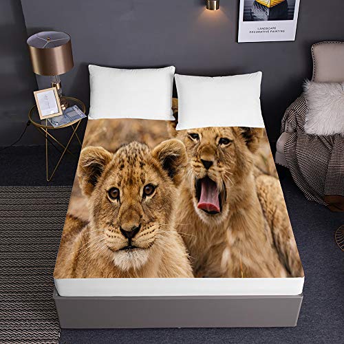 Drap housse lion 160x200 microfibre bonnet 30cm Chickw1 - 4