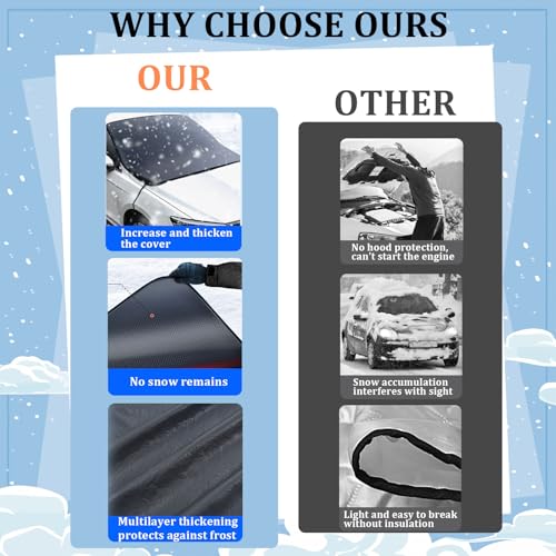 Image of 360 All-Weather Windshield Ice Cover, Car Windshield Cover for Ice and Snow, Waterproof, Side Mirror Protector, Fits for Most Standard Cars & SUV (Large)