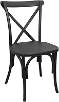 Flash Furniture Black Resin X-Back Chairs 2-Pack - Stackable Farm Chairs, 1000 lb Capacity, Indoor/Outdoor Banquet Seating