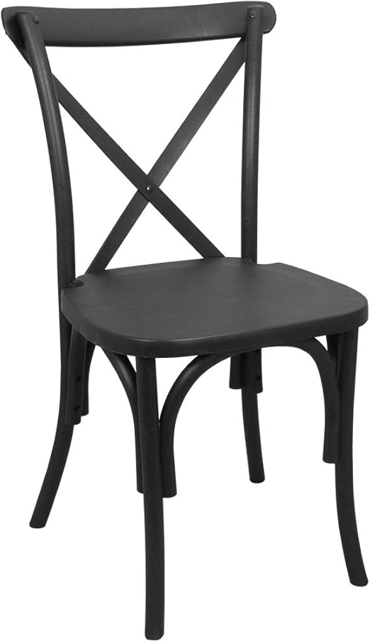 Flash Furniture XBack Chair, 2pack, Resin, Black