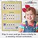 SchKIDules Deluxe Magnetic Visual Schedule & Reward Chart w/189 Colorful Magnets & Reversible 18” Folding Board for Daily Routines, Chores, Behavioral Supports, Kids Calendar, ADHD & Autism Icons