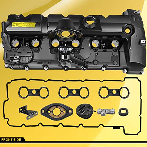 A-Premium Engine Valve Cover With Gasket & Bolts & Seals Compatible With Bmw 128I 328I 528I 328Xi 528Xi 328I Xdrive 528I Xdrive X3 X5 Z4 2006-2013 L6 3.0L Gas 11127552281 #TOP2
