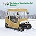 10L0L Universal Golf Cart Enclosure Compatible with EZGO TXT and Club Car Tempo/Onward/DS/Precedent Models, 2-Passenger Golf Cart Waterproof 420D Material Windproof Transparent on 2 Sides(Grey)