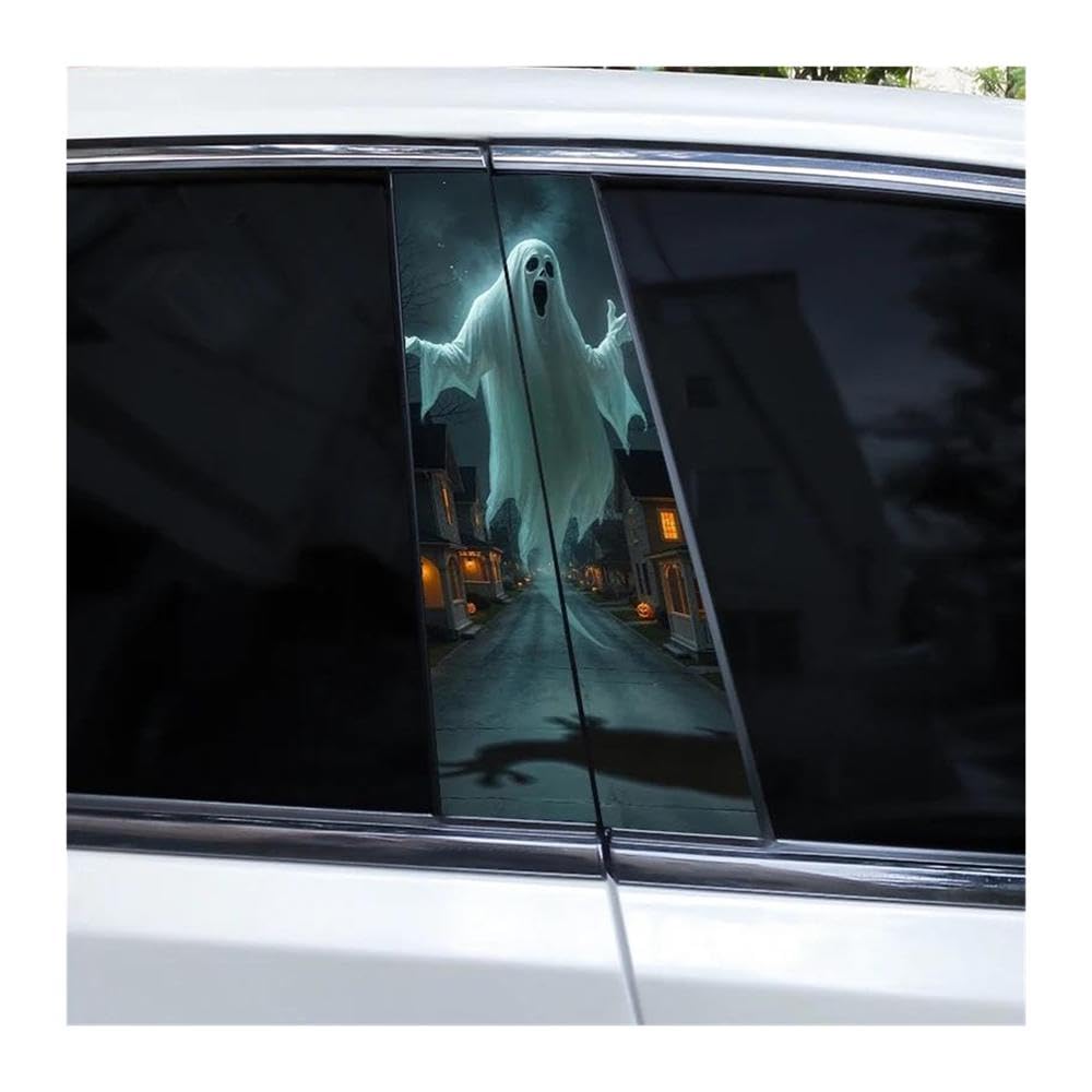 Body Parts 2pcs Car Pillar Stickers Halloween Funny Horror Ghost Stickers DIY Car Door Pillars Stickers(C)