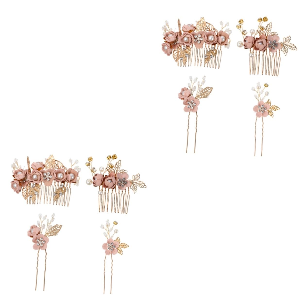 DOITOOL 8stücke Teiliges Aus Haarkämmen Und Haarnadeln Mit Rosa Blumen Für Hochzeiten Brautfrisuren Und Besondere Anlässe Für Braut Brautjungfern Und Fotografie