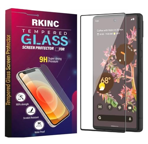Image of RKINC Tempered Glass for Google Pixel 6 (6.4 Inch) Military Grade Gorilla Screen Guard Protector | With Installation Kit | Edge to Edge Coverage | Black