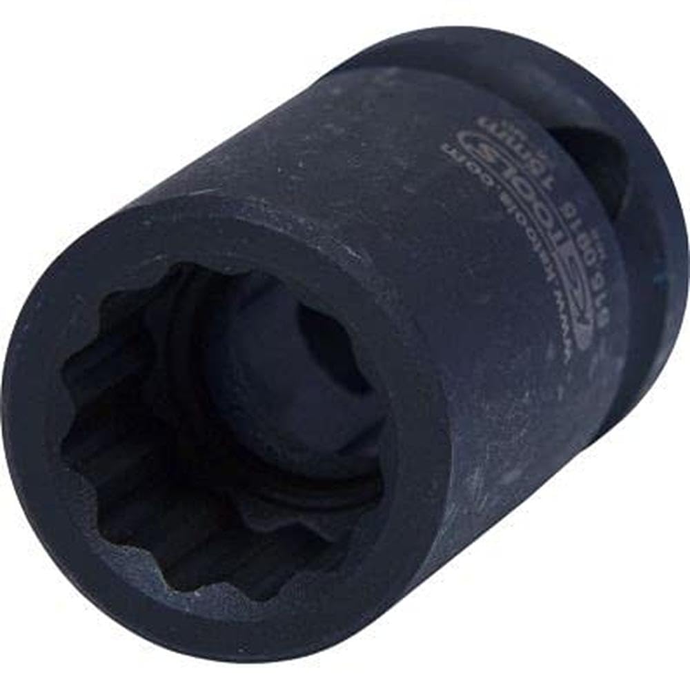 KS Tools 515.0988 1/2" 12-kant Kraft-Stecknuss – Kurz, 9 Mm, Für Maschinenbetrieb, Phosphatiert, Chrom-Molybdän.