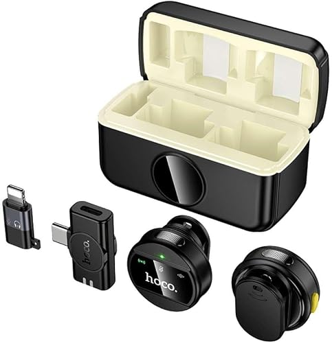 Dual Wireless Clip Mic with Magnetic Lapel, Noise Reduction, Type-C-L22 (Dual wireless clip-on microphones with magnetic lapel design, noise reduction and types c receiver)