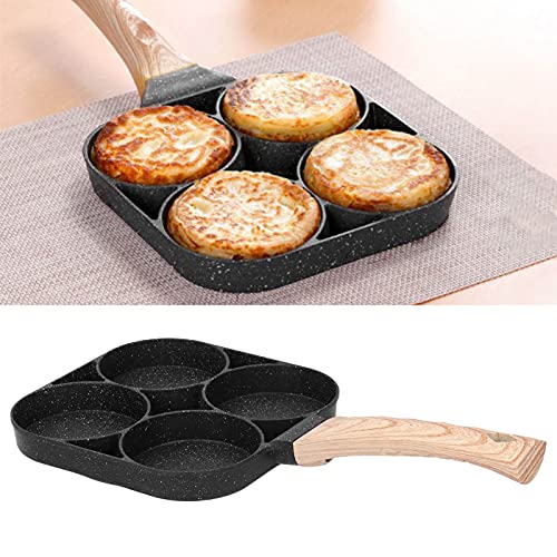 Sartén para panqueques de 4 tazas de aleación de aluminio para el desayuno, sartén antiadherente, apta para estufa de gas y cocina de inducción, sartén de huevo antiadherente, sartén para panqueques