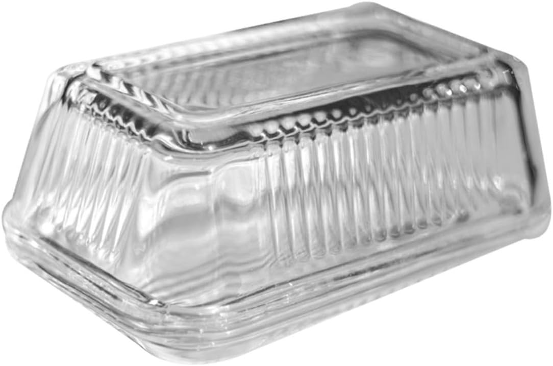 Ciieeo 1pc Household Glass Butter Dish Cover Cheese Storage Tray for Kitchen Essentials Food Serving Plate for Parties Weddings Banquets Keeps Butter Fresh