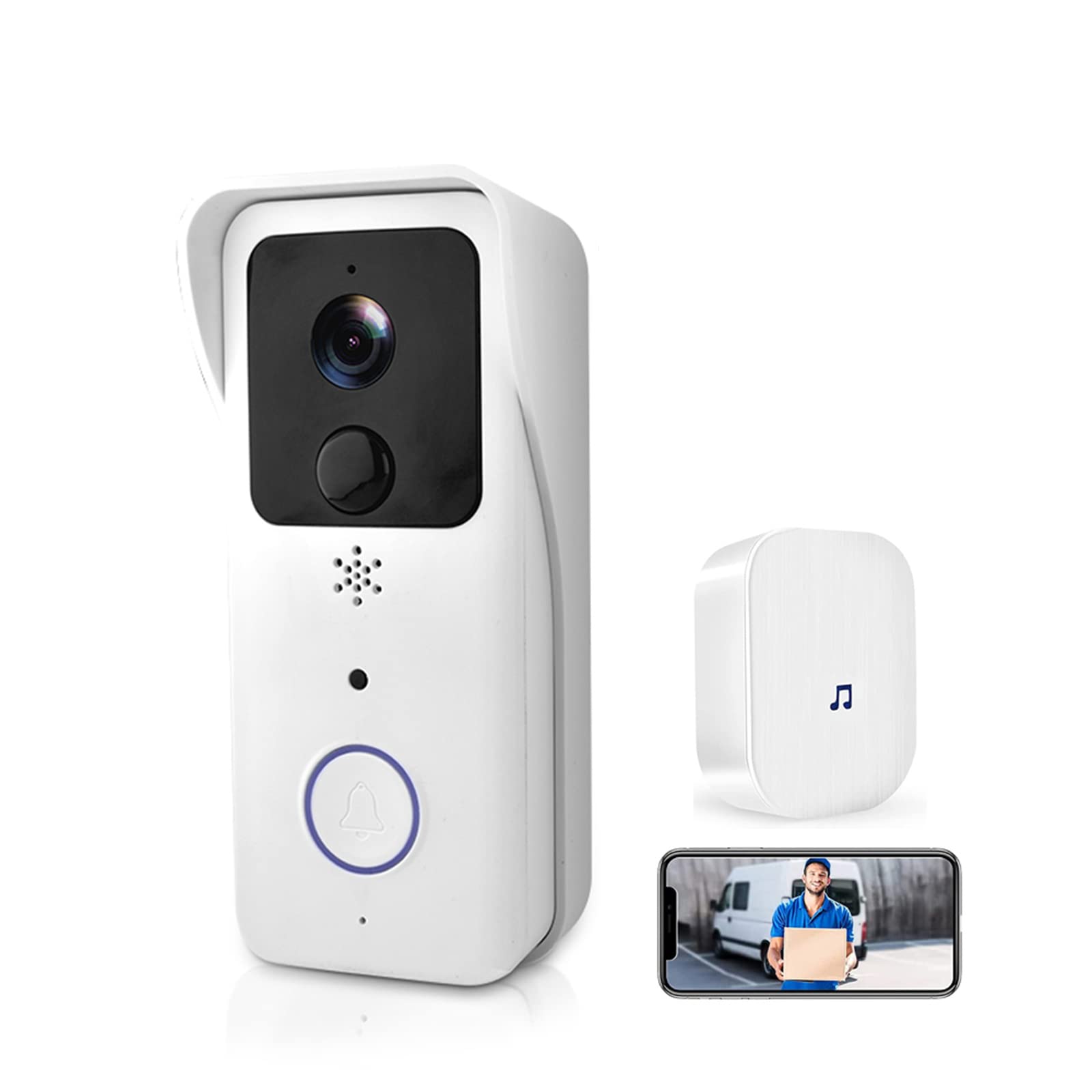 5G 2.4G Wifi Sonnette Vidéo 1080P Tuya Interphone Sans Fil Extérieur Intelligent Sonnette De Porte Sans Fil Étanche Caméra De Sonnette Sans Fil, Audio Bidirectionnel, Vision Nocturne, Étanche IP65