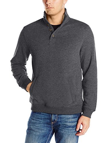 Arrow Men's Long Sleeve Sueded Fleece Mock with Sherpa Collar