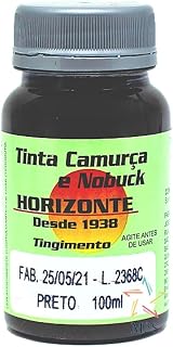 Tinta para Artigos de Couro Camurça e Nobuck - 100 ml - Cor: Preto
