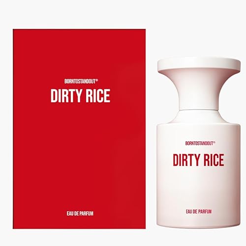 BORNTOSTANDOUT Dirty Rice Eau de Parfum, White Bottle, Red Box
