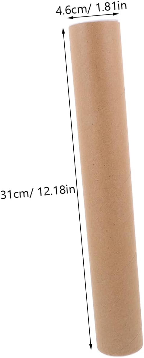 Housoutil 10pcs Mailing Tubes for Artwork Documents Kraft Paper Storage Tubes Lightweight Poster Holders Caps for Transport Storage of Prints Maps Crafts