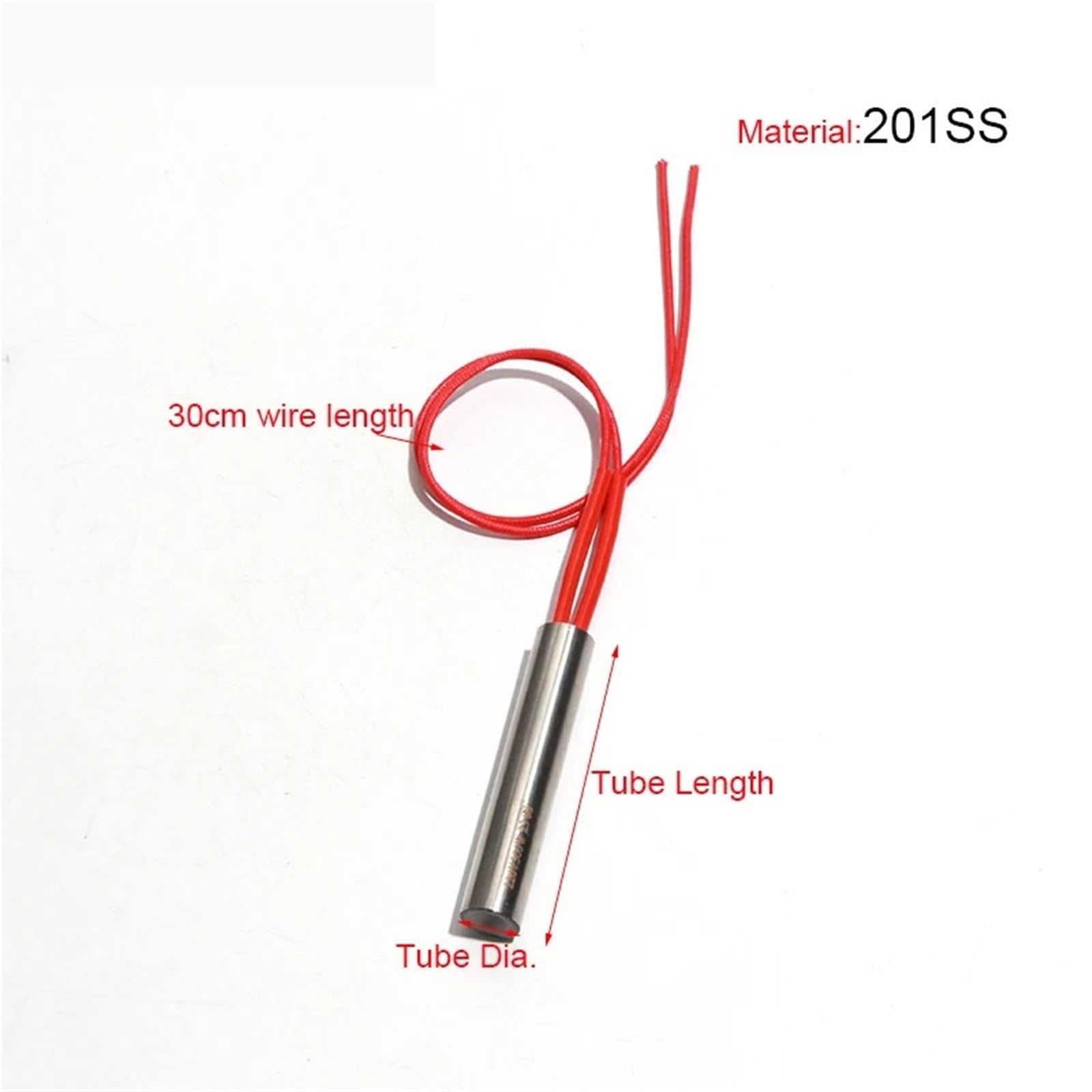 100–350 W 9,5 mm Heizpatronenelement for Schweißen, Heizrohr, 50/100/150 Länge, 201 Edelstahl, Stück(110V_9.5X50MM 100W)