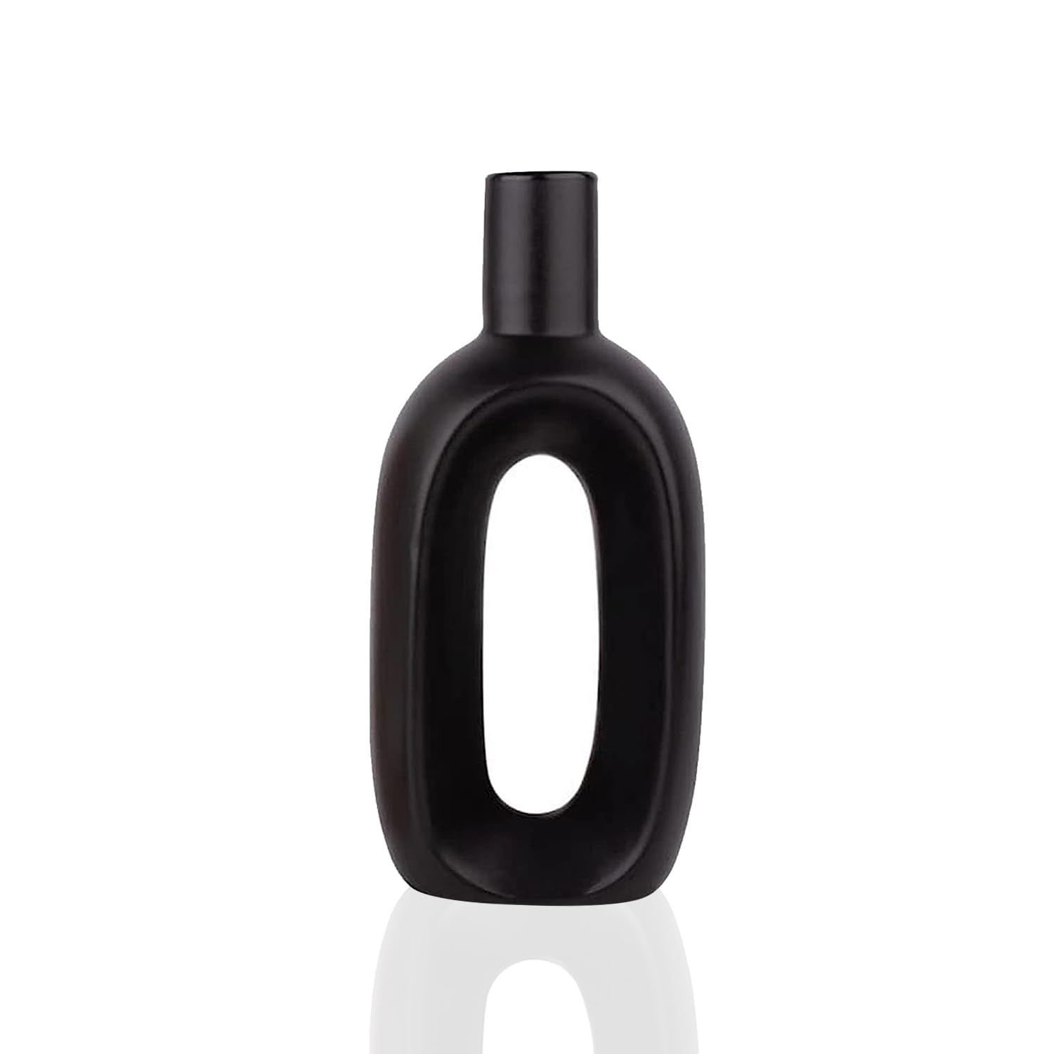 Xtore Beautiful Home Decor Ceramic Hollow Vase (Pack of 1, Black)