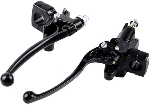 Astra Depot 1 palanca de embrague izquierda de 1 pulgada + 1 cilindro maestro de freno hidráulico derecho de 1 pulgada para motocicleta universal