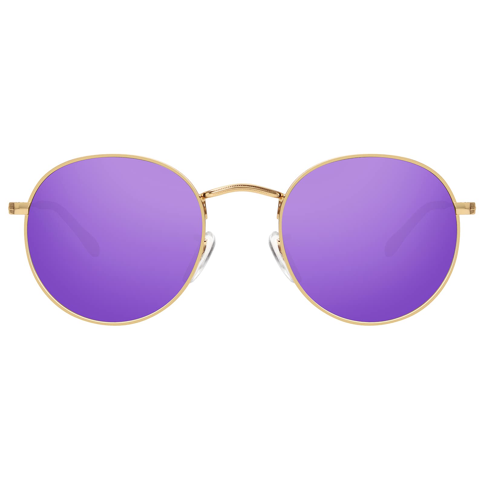 Fozono Trendy Retro Round Polarized Sunglasses for Women Men Classic Metal Frame Small Sun Glasses UV Protection