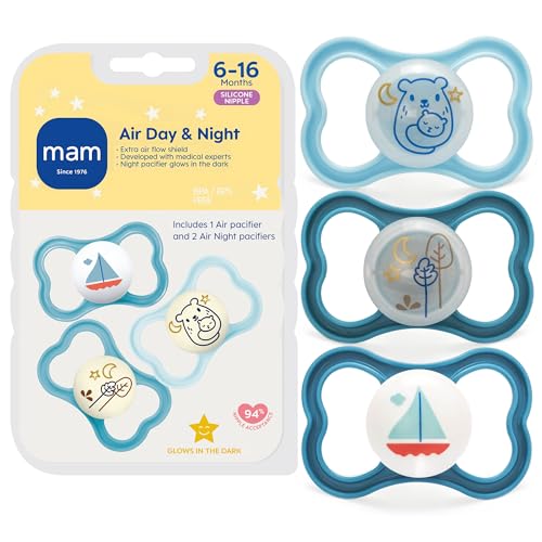 Image of MAM Air Pacifier 6-16 Months, Extra Air Flow for Sensitive Skin, 3 Pack
