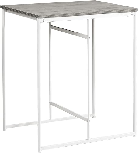 Miniatura 6 de Dining Table, 32" Rectangular, Counter Height, Small, Laminate Top, Kitchen, Grey Laminate, White Metal, Contemporary, Modern