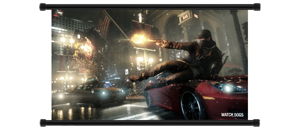 Watch Dogs Video Game Fabric Wall Scroll Poster (32" x 18") Inches