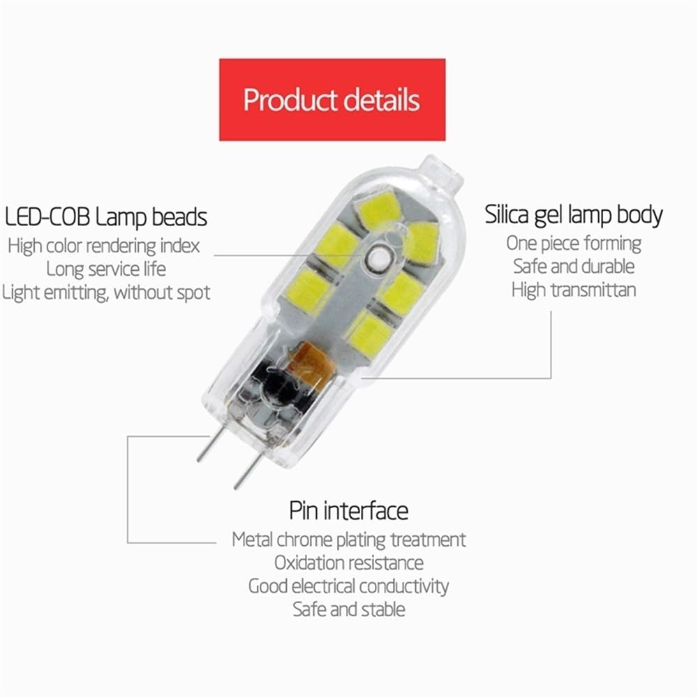 YSJX Lighting, Confezione da 20, Lampadina a LED Faretto G4/G9 AC220V 2W SMD2835 Lampadario a LED con copertura trasparente/lattiginosa(Cold White,G9 220V Milky)