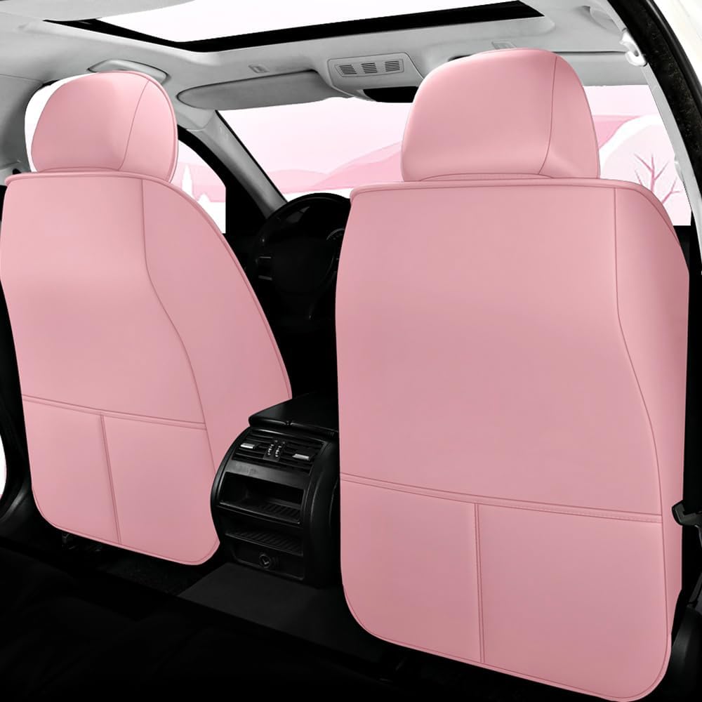 Cartoon Bear car seat Cover 5 Set for Girl Women with PU Leather for Cars SUV Pick-up Truck Universal Fit Set (Pink)