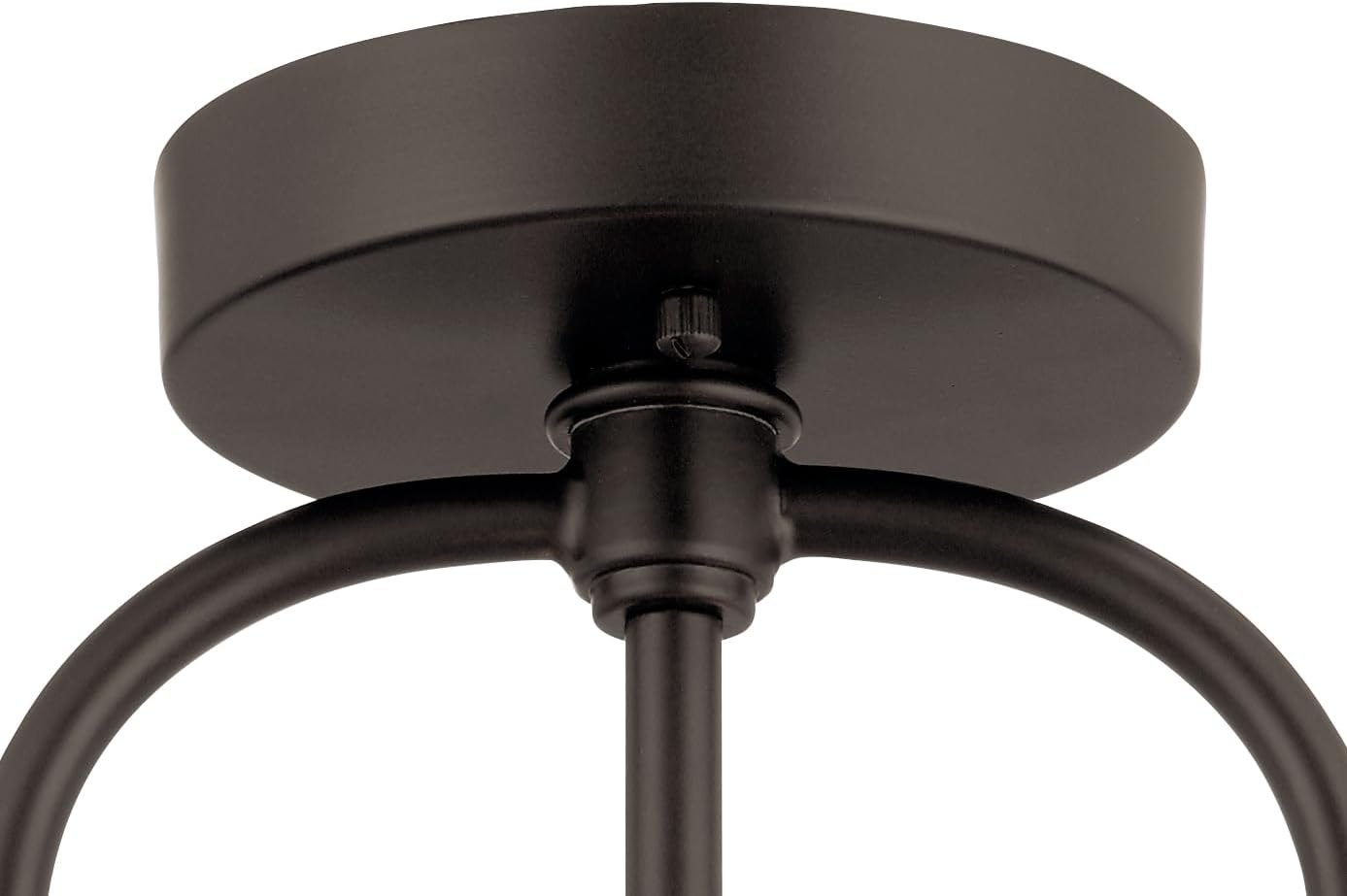 Kichler Aldean 1-Light Semi Flush Mount Ceiling Light in an Olde Bronze Finish with Clear Seeded Glass Shade for Living Areas Halls and Bedrooms, 38224