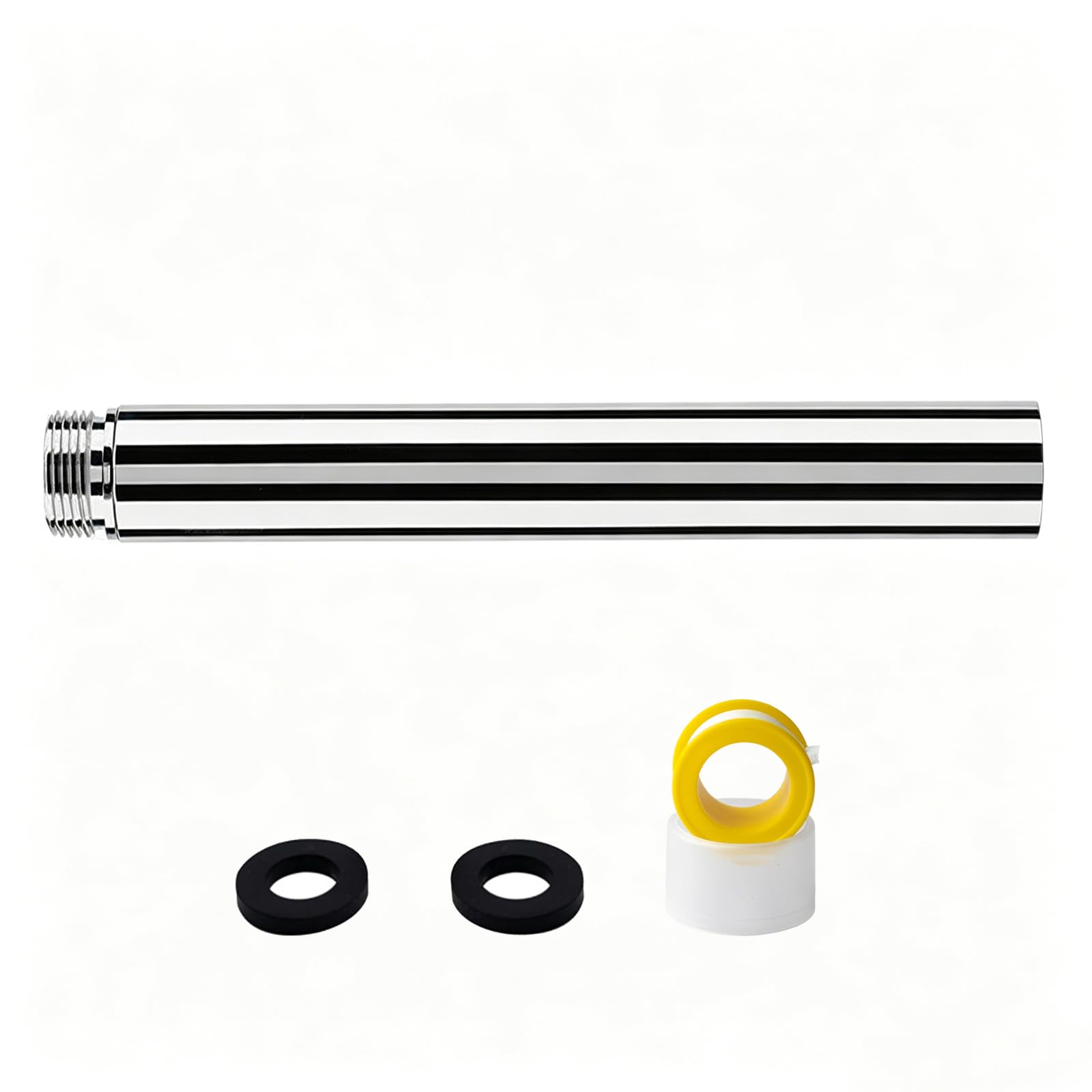 Shower Extension Tube 8 inch Round 304 Stainless Steel Shower Head Extension G1/2 Inch Connector Shower Extension Arm for Bathroom