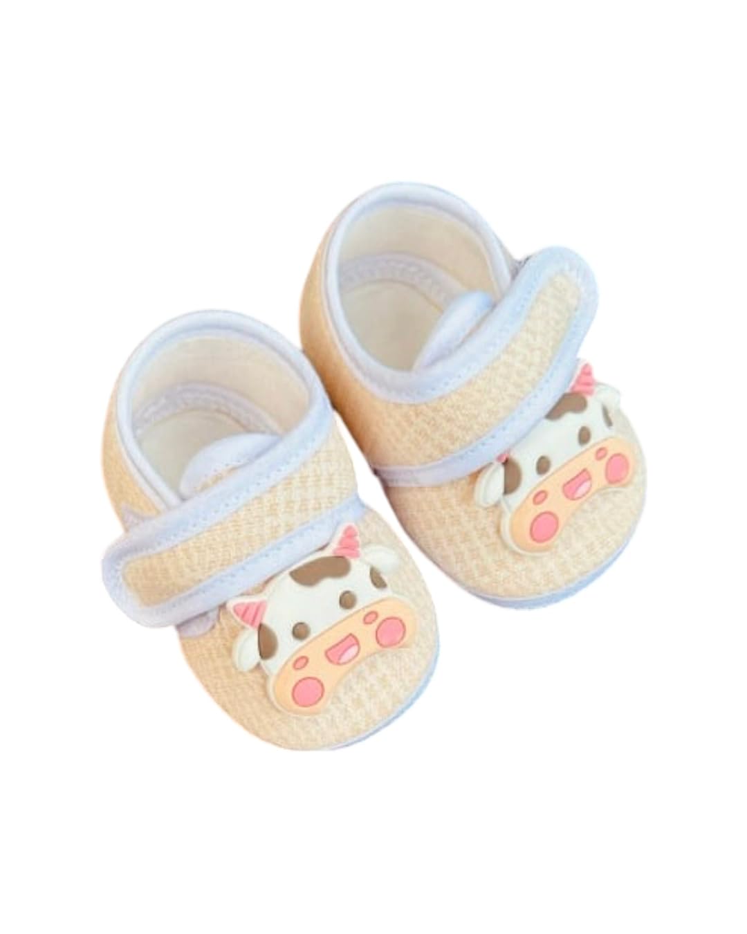 Elzemi Soft Cotton Unisex Baby Booties Cartoon Cat Shoes (Yellow, UK Footwear Size System, Infant, Age Range, Narrow 0 Months, 6 Months)-image-3