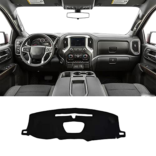 Autonemaker For Chevrolet Chevy Silverado 1500 2500 3500 2019 2020 2021 Accessories Anti Slip Dashboard Carpet Dashboard Cover Dash Cover Sun Cover Pad Dash Mat Cover 1Pcs Without Hud #TOP1