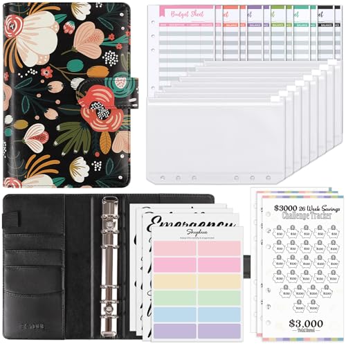 Image of SKYDUE Budget Binder With Cash Envelopes, Money Saving System, Expense Sheets, Challenge Trackers, and Category Labels - Combo Book for Saving Money