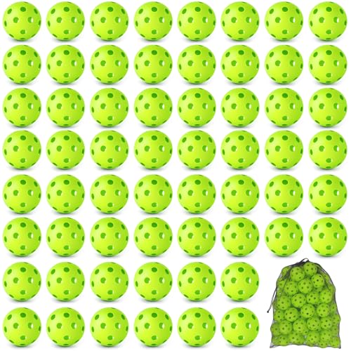 60 Pack Practice Baseballs For Hitting, 2.8 Inch Plastic Soft Baseballs for Practice Lightweight Soft Ball With Net Bag, Hollow Training Softball for Indoor Outdoor Sport Pitching Batting, Green - image 1