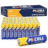 PKCELL AA Batteries 100 Pack, Double A Batteries, 1.5V High-Performance Carbon Battery for LED Candles Clock Remote Controls Flashlights