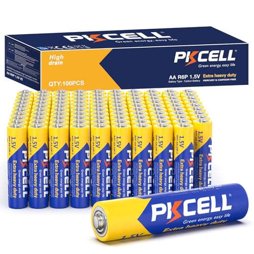 515ew5iWToL. SL500 PKCELL AA Batteries 100 Pack, Double A Batteries, 1.5V High-Performance Carbon Battery for LED Candles Clock Remote Controls Flashlights
