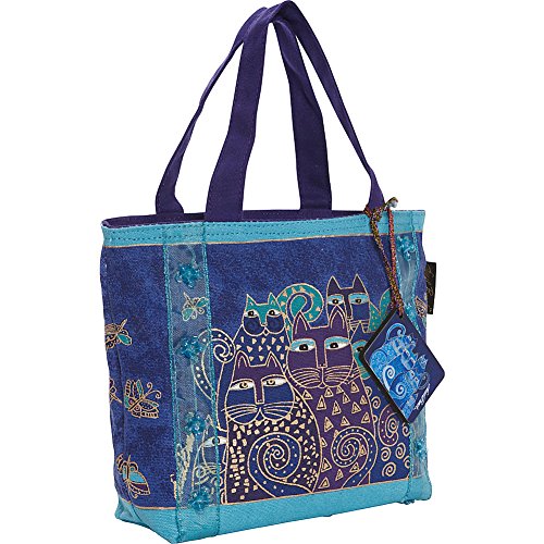 Bolso Tote Laurel Burch Indigo Cats Azul Talla Única miniatura 3