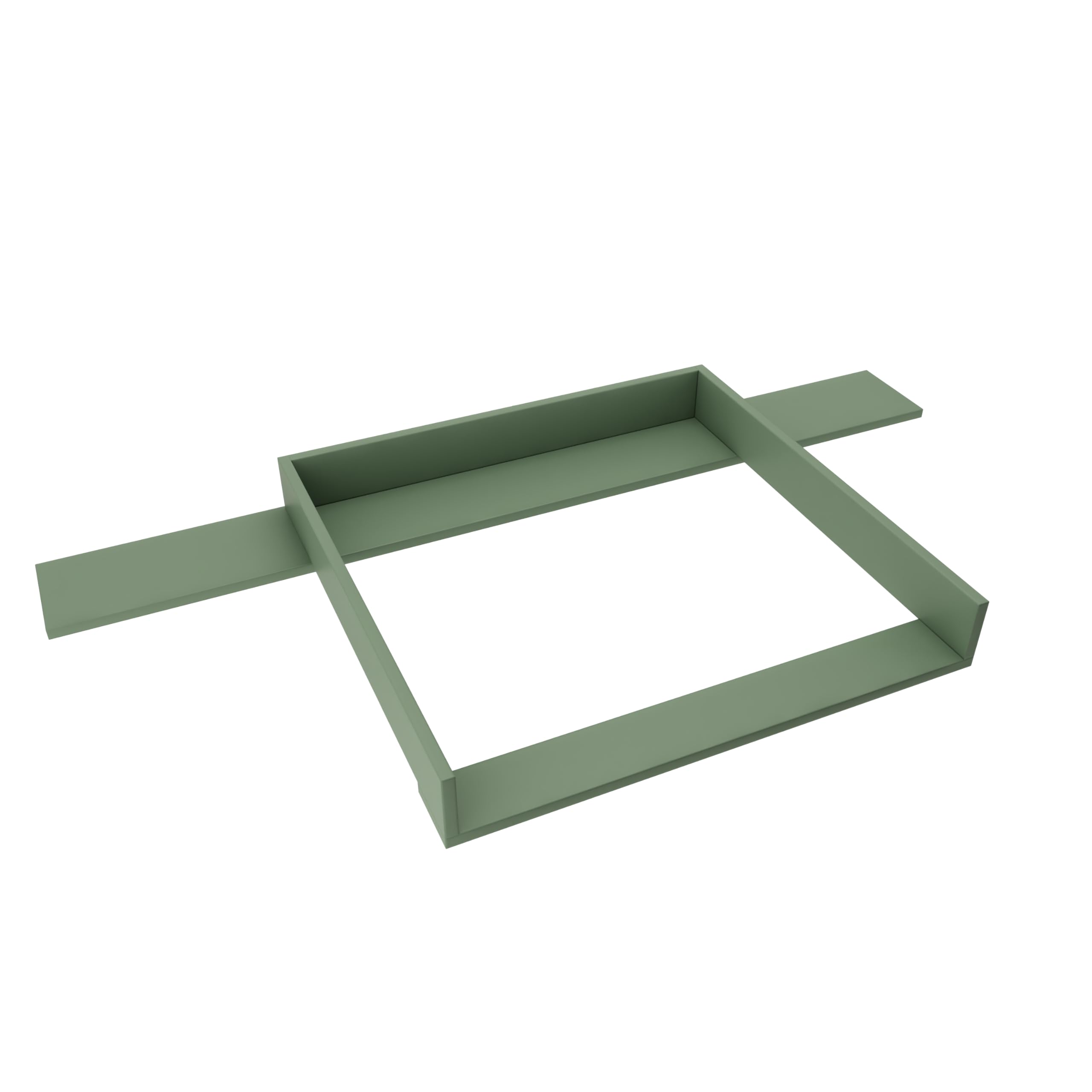 regalik Wickelaufsatz mit Platte für Hemnes von IKEA, Wickeltischaufsatz für 50x160 cm Kommoden, Abnehmbar Wickelkommode aufsatz, Gerade Frontplatten, Grün