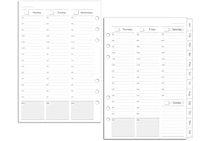 2024 A5 Planner Refill: Undated Weekly Inserts with Coated Tabs