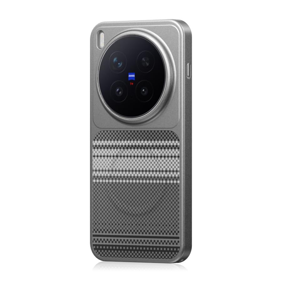 Gruattreay Vivo X300 Pro Magnetic Case, Kevlar Carbon Fiber, Gray - Image 1