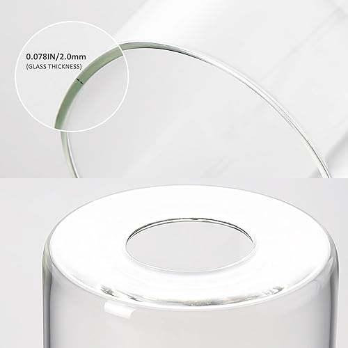 Miniatura 3 de Pantalla de cristal transparente, pantalla de cristal cilíndrica, pantalla de repuesto para accesorios de iluminación, ventiladores de techo,