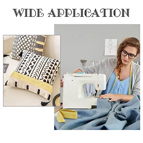 Fingerinspire 5 Yards 1.6 Inch 4Cm Glitter Metallic Gold Ribbon, Vintage Jacquard Craft Ribbon Floral Emobridered Woven Trim Ribbon Diy Embellishment For Crafts Gift Wrapping Bouquet Sewing Wedding #TOP5